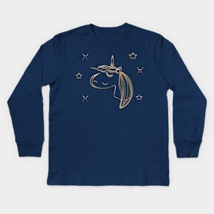 Gold Unicorn Party Kids Long Sleeve T-Shirt